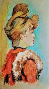 Christiane Milan "Jeanne Avril" (Pastel, 50x41, 2018) - d'après l’œuvre de Toulouse-Lautrec