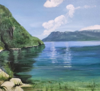 Laurence Maze, acrylique, lac du bourget